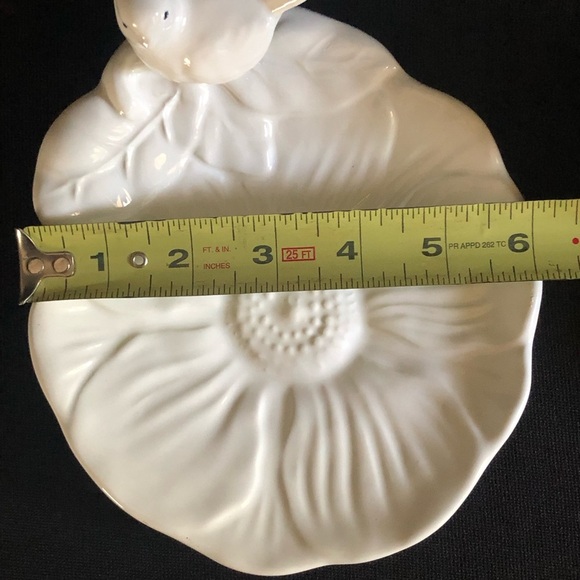 Maxcera Bird & Flower Trinket Serving Dish Candle Holder - White - Picture 5 of 9